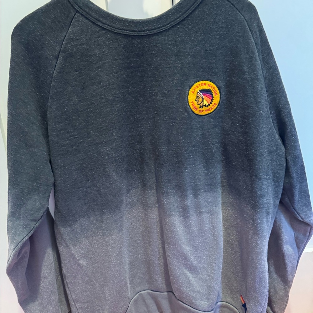 Aviator Nation RARE black ombré w/ Tribe of Peace patch size XL